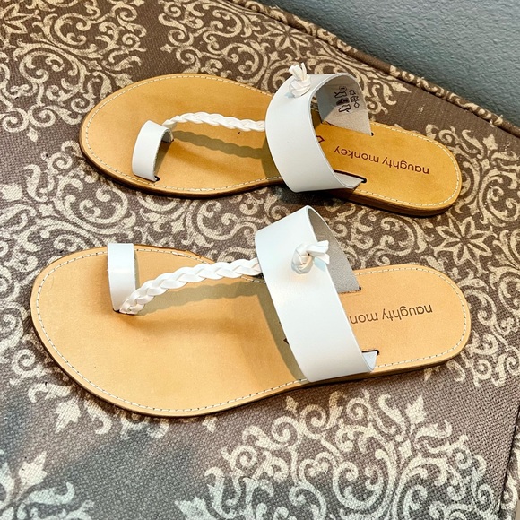 Naughty Monkey White and Tan Women's Sandals size 9 (40) - Picture 4 of 4